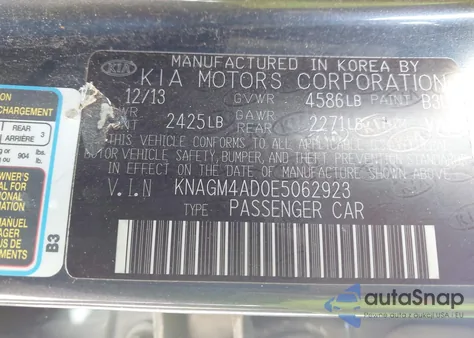 2014 Kia Optima Hybrid Lx z USA, uszkodzony, nr VIN KNAGM4AD0E5062923